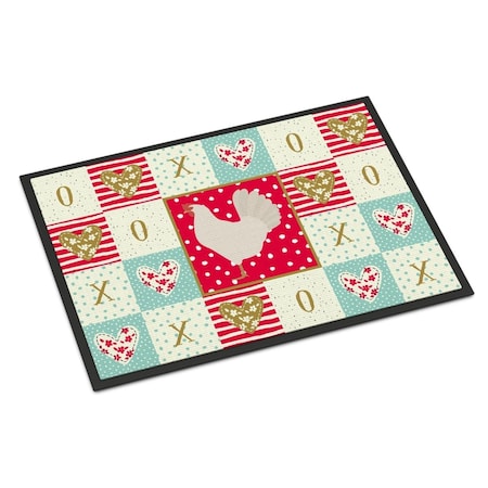 Carolines Treasures 18 x 27 in. Leghorn Chicken Love Indoor or Outdoor Mat CK5267MAT